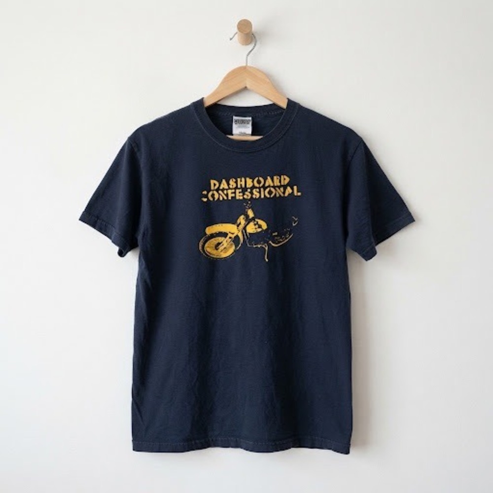 Vintage 00s Dashboard Confessional Emo Indie Rock Motorcycle Band Shirt Youth L